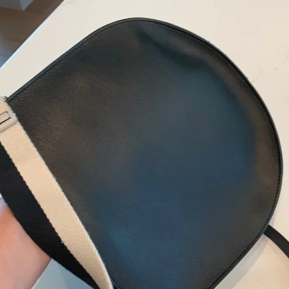 Madewell Black Leather Cossebody Bag with Striped Strap & Solid strap NWOT - Picture 11 of 15